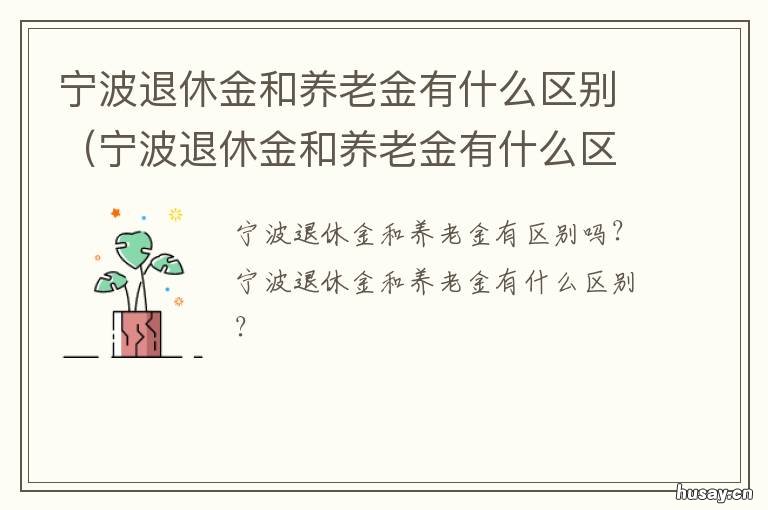 宁波退休金和养老金有什么区别 宁波地区退休后养老金