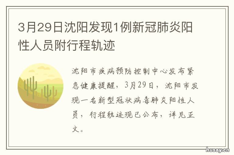 3月29日沈阳发现1例新冠肺炎阳性人员附行程轨迹 沈阳发现11例