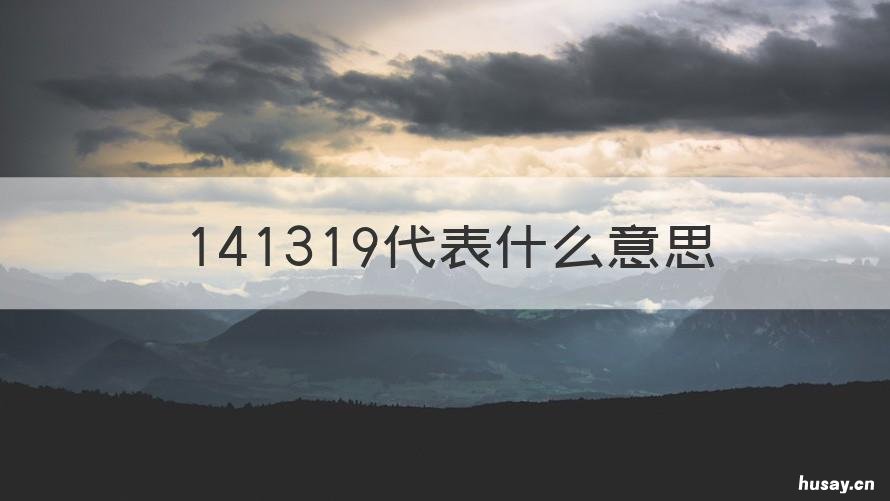 141319代表什么意思 141399什么意思