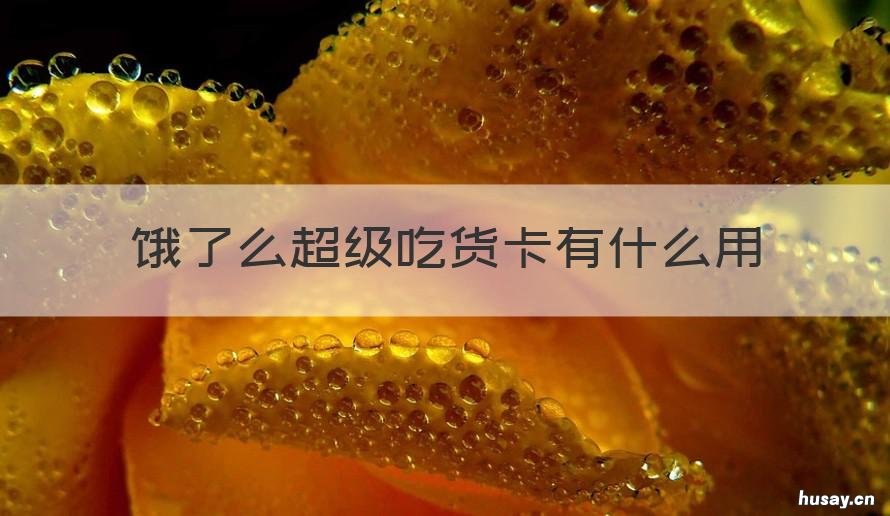 饿了么超级吃货卡有什么用 饿了么的超级吃货卡是什么