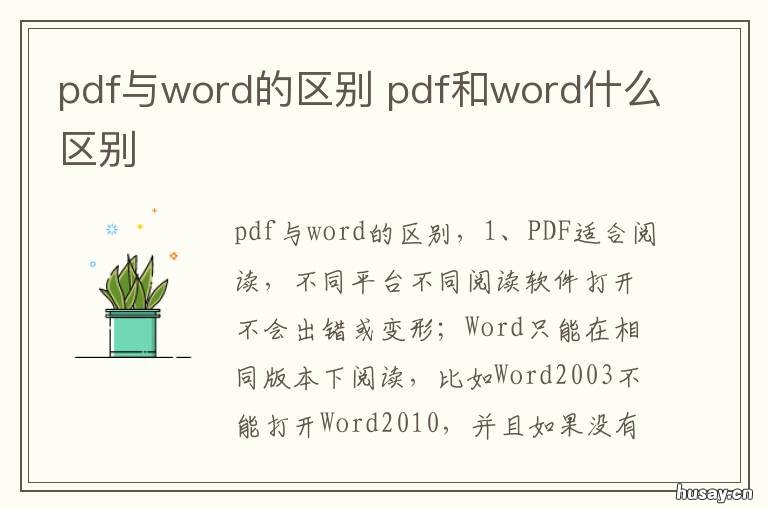 pdf与word的区别 word和pdf的区别