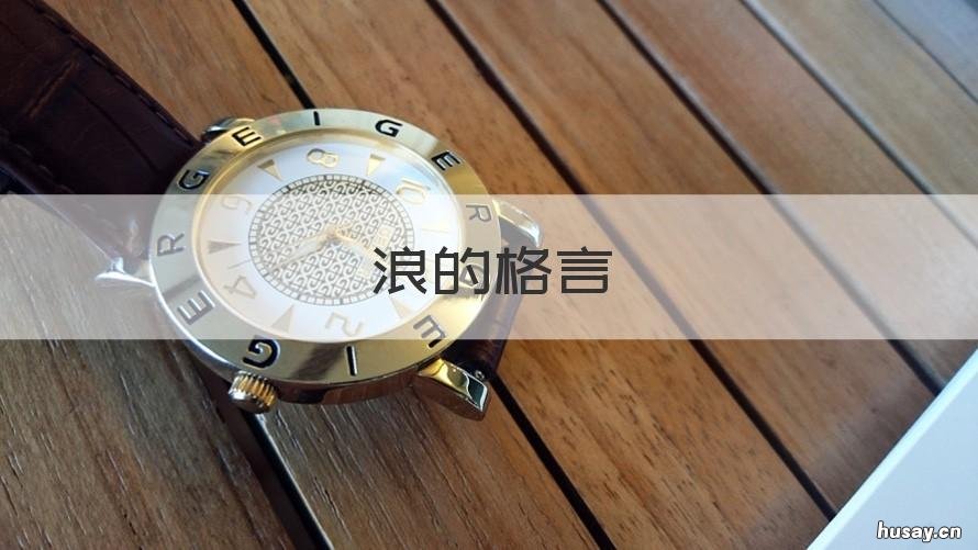 浪的格言 浪的话有哪些