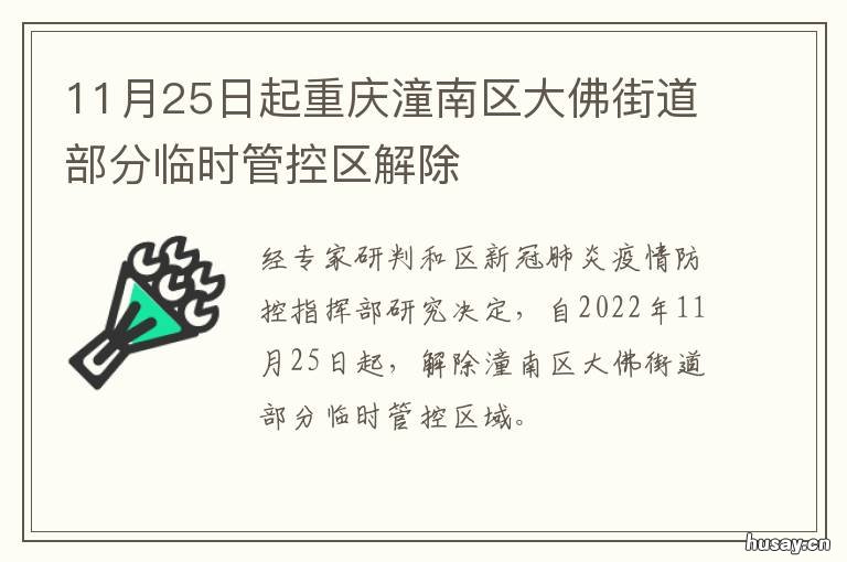 11月25日起重庆潼南区大佛街道部分临时管控区解除 潼南大佛街道地块