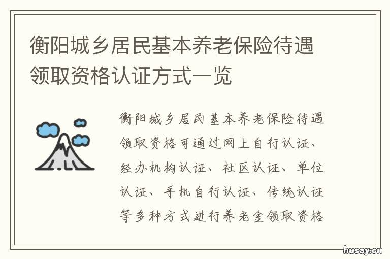 衡阳城乡居民基本养老保险待遇领取资格认证方式一览 衡阳市基本养老金
