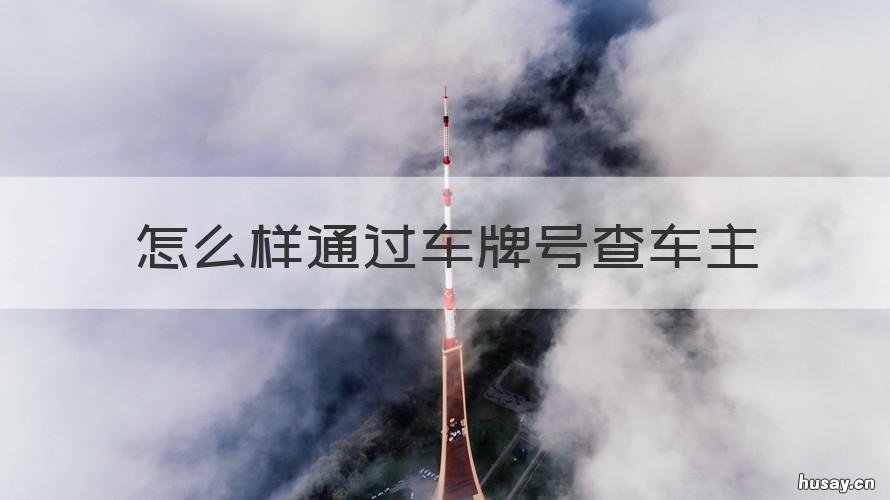 怎么样通过车牌号查车主 怎么样通过车牌号码查车主