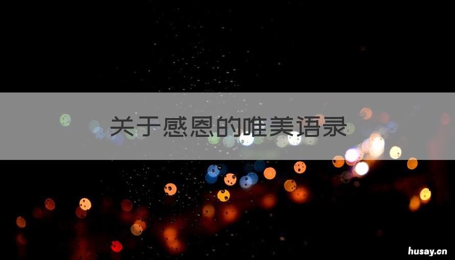 关于感恩的唯美语录 关于感恩的唯美语录图片