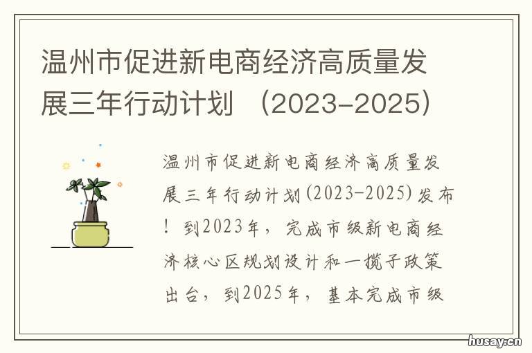 温州市促进新电商经济高质量发展三年行动计划 温州市电商发展现状
