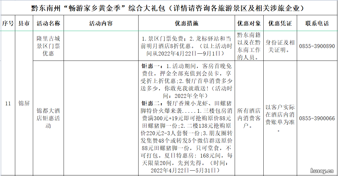 2022年五一黔东南旅游活动汇总 2021五一黔西南旅游收入