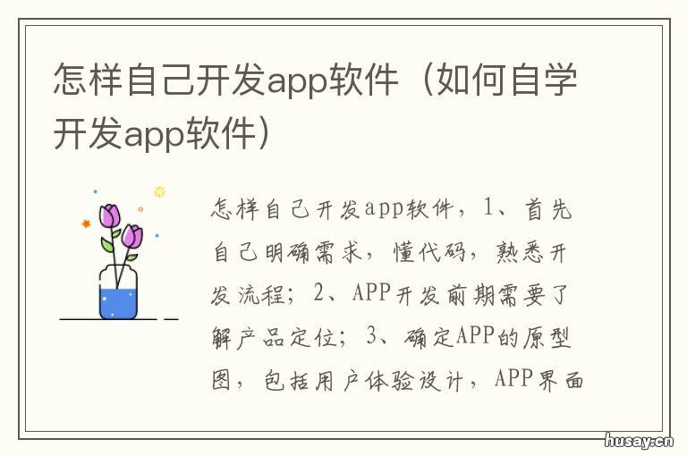 怎样自己开发app软件 如何自己开发一个app软件