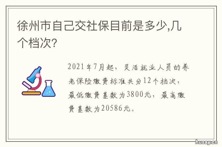 徐州市自己交社保目前是多少 徐州个人交社保多少钱