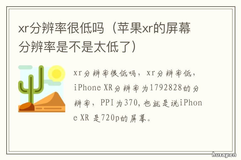 xr分辨率很低吗 xr分辨率为什么这么低