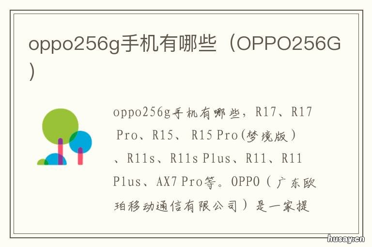 oppo256g手机有哪些 oppo256g手机价格表