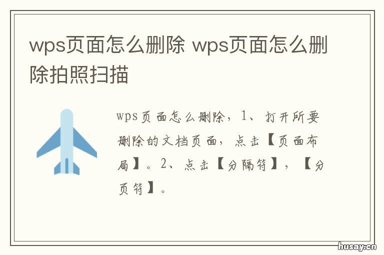 wps页面怎么删除 wps页面怎么删除不了