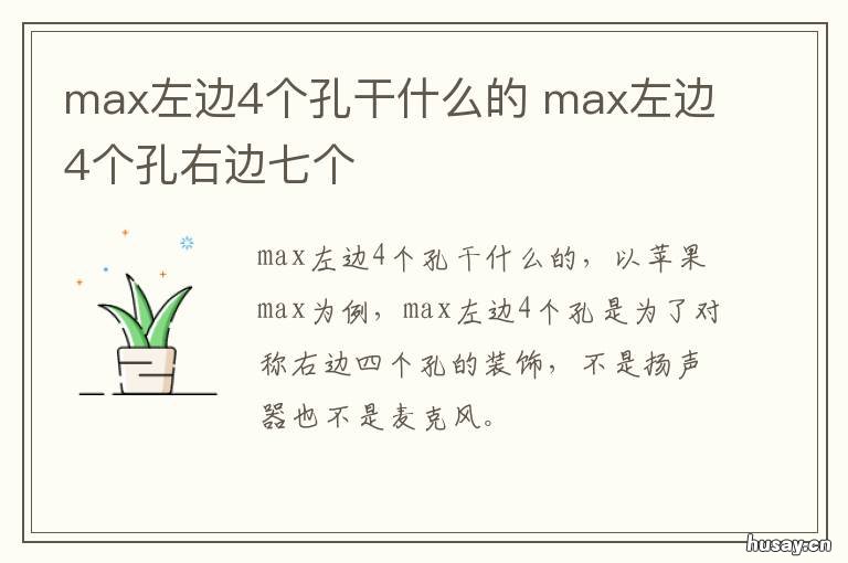 max左边4个孔干什么的 max左边4个孔右边七个