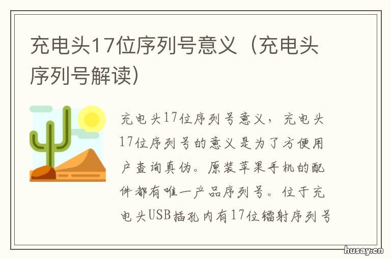 充电头17位序列号意义 充电头17位序列号意义是什么