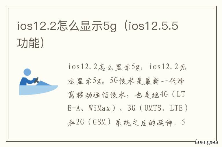 ios12.2怎么显示5g iOS12.5.6