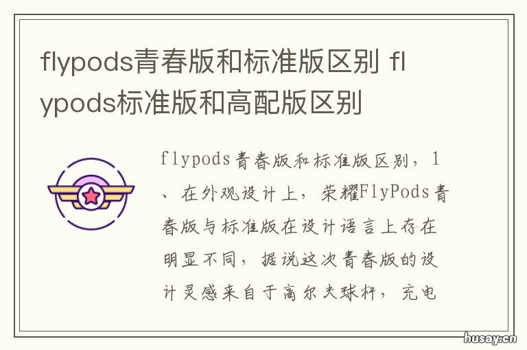 flypods青春版和标准版区别 flypods标准版和高配版区别