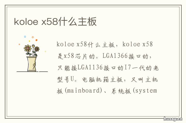 koloe koloe x58主板