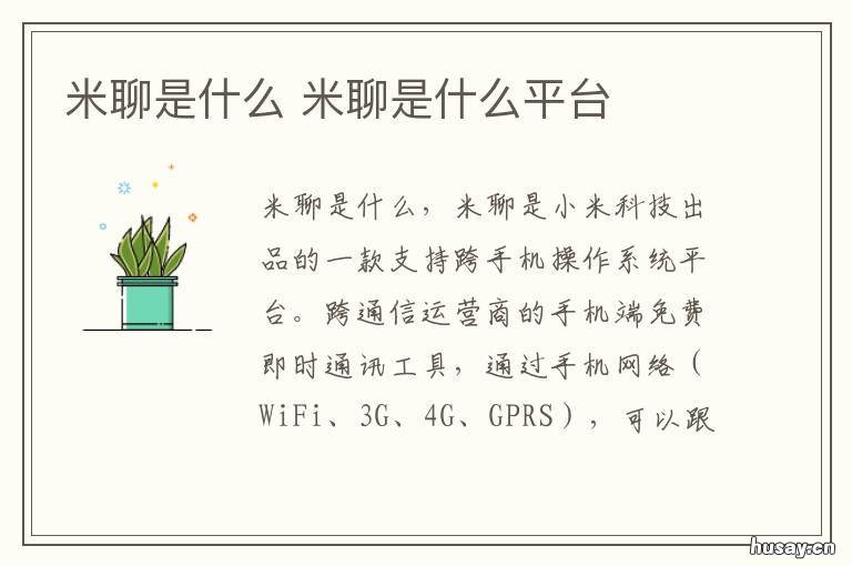 米聊是什么 米聊是是什么