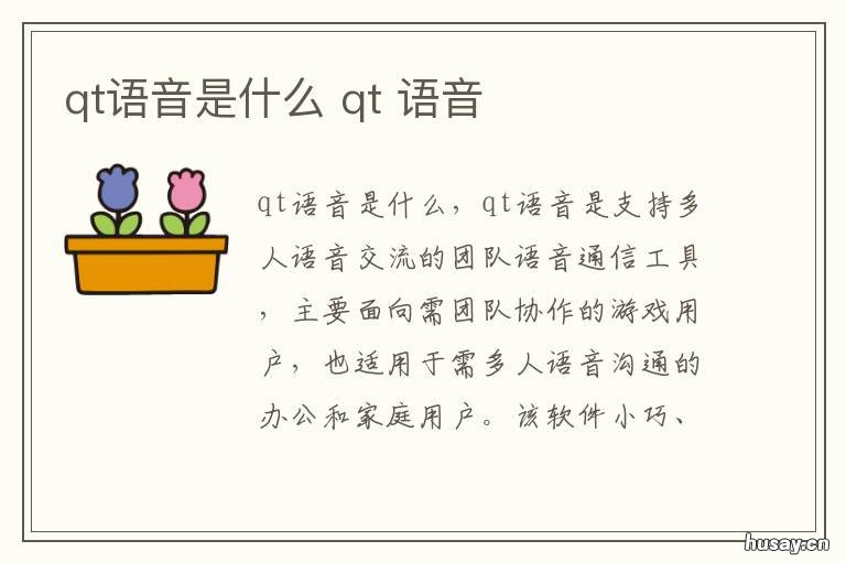 qt语音是什么