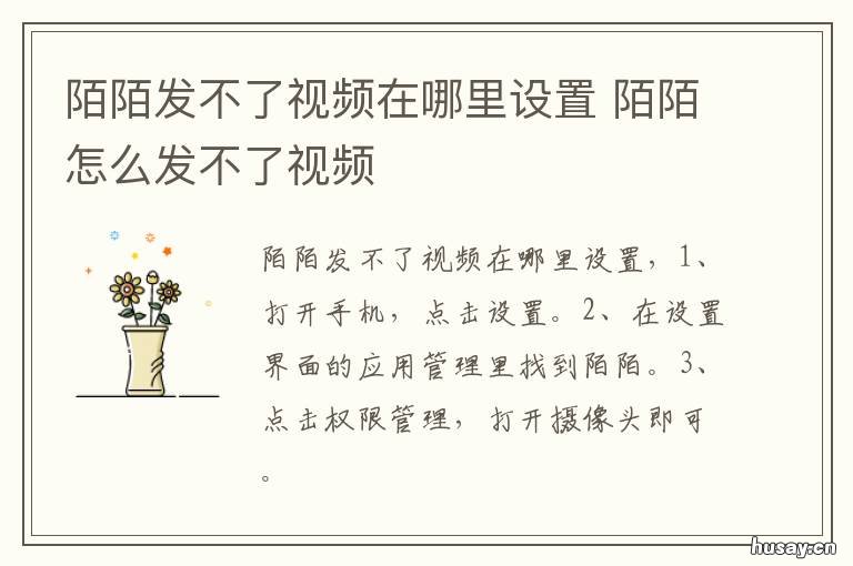陌陌发不了视频在哪里设置 陌陌视频怎么设置