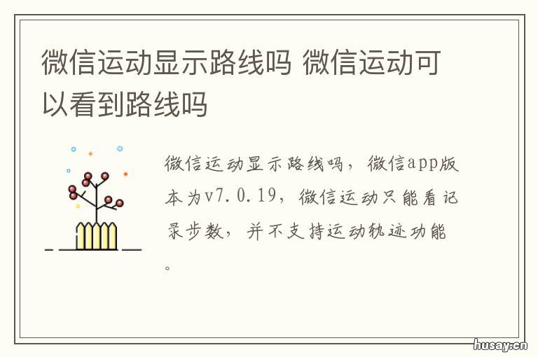 微信运动显示路线吗 微信运动可以看到路线吗