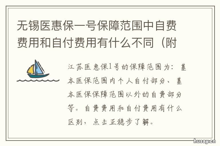 无锡医惠保一号保障范围中自费费用和自付费用有什么不同 无锡医保目录