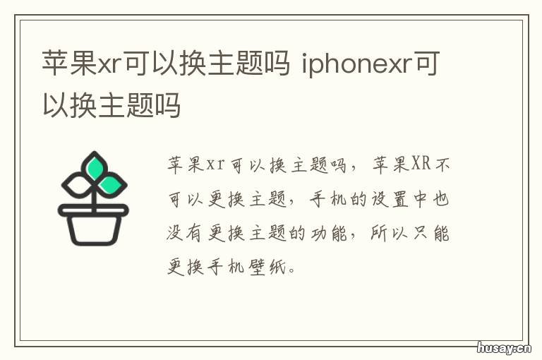 苹果xr可以换主题吗 苹果xr换主题怎么换