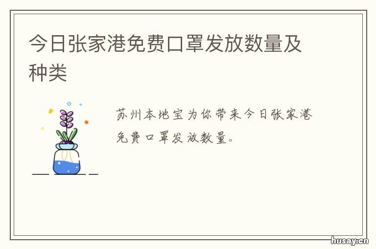 今日张家港免费口罩发放数量及种类