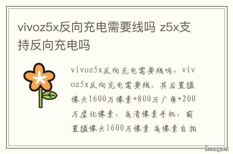vivoz5x反向充电需要线吗 vivoy5反向充电