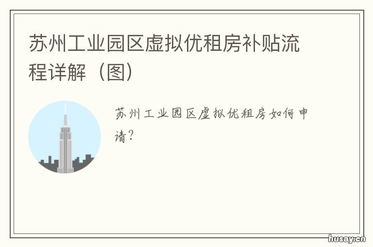 苏州工业园区虚拟优租房补贴流程详解 苏州工业园区虚拟优租房补贴期数