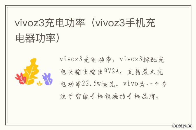 vivoz3充电功率 vivoz3充电功率多少w