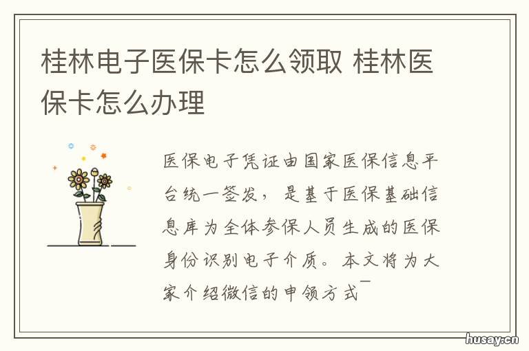 桂林电子医保卡怎么领取 桂林电子医保卡怎么领取实体卡