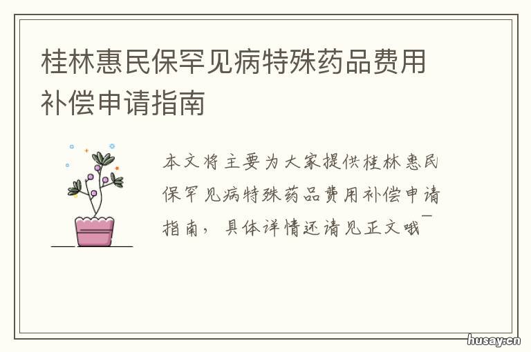 桂林惠民保罕见病特殊药品费用补偿申请指南 桂林惠民保什么病不能买