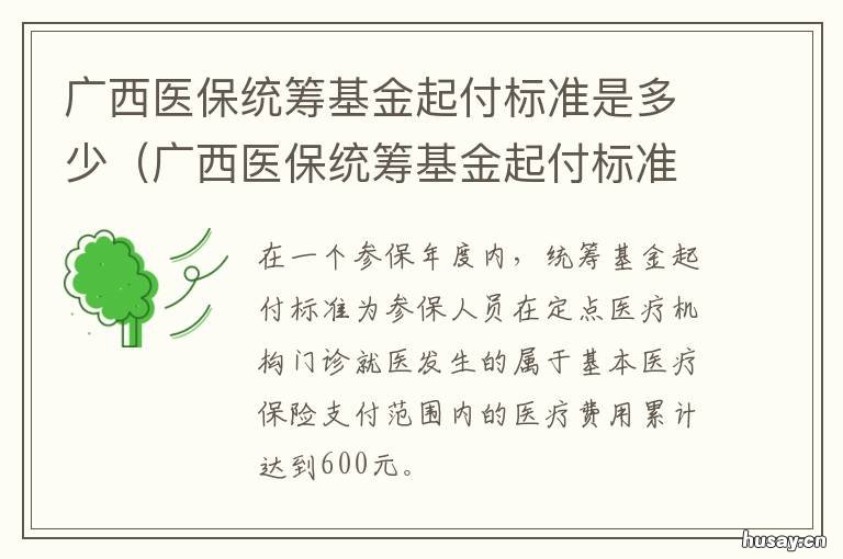 广西医保统筹基金起付标准是多少