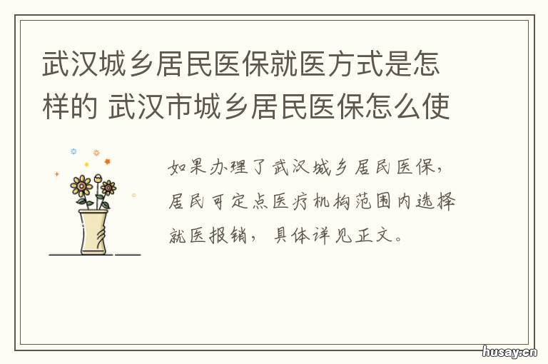 武汉城乡居民医保就医方式是怎样的 武汉城乡居民医保缴费方式