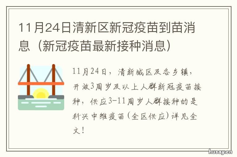 11月24日清新区新冠疫苗到苗消息 永清新冠疫苗接种点