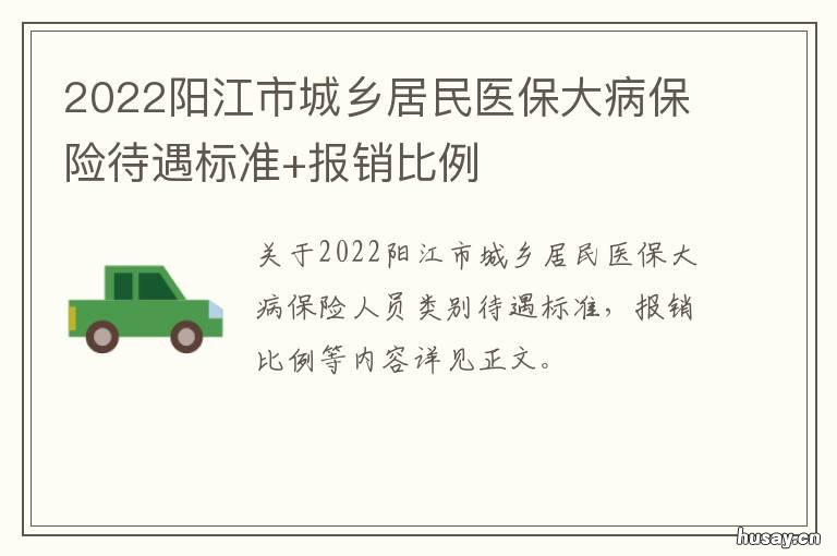 2022阳江市城乡居民医保大病保险待遇标准+报销比例 2020阳江市城镇医保报销比例