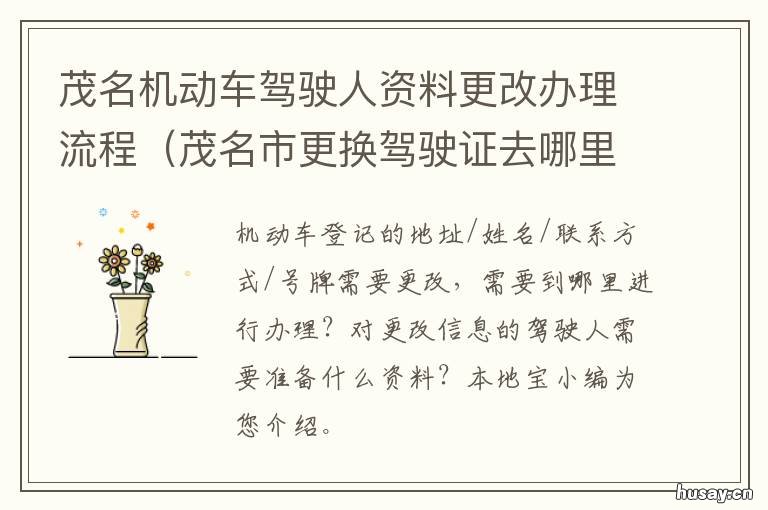 茂名机动车驾驶人资料更改办理流程 茂名机动车驾驶证换证