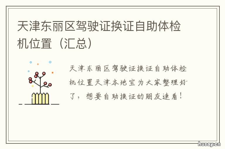天津东丽区驾驶证换证自助体检机位置 天津东丽驾驶证换证地点一站式