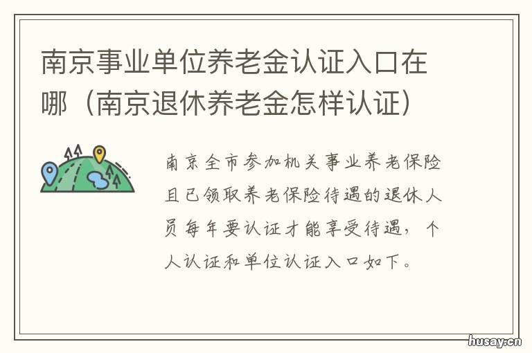 南京事业单位养老金认证入口在哪 南京养老金认证app下载