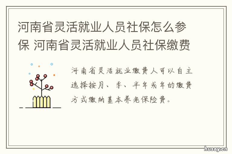 河南省灵活就业人员社保怎么参保 河南省灵活就业人员社保缴费