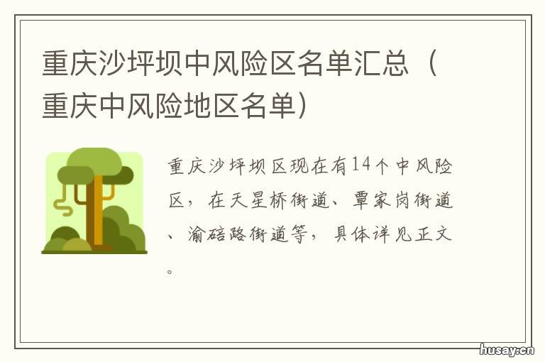 重庆沙坪坝中风险区名单汇总 重庆渝中区风险等级