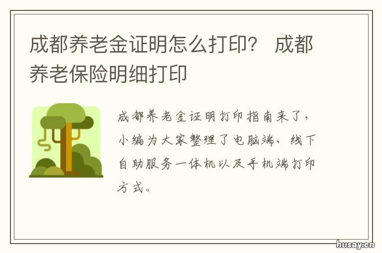成都养老金证明怎么打印? 成都养老保险证明网上