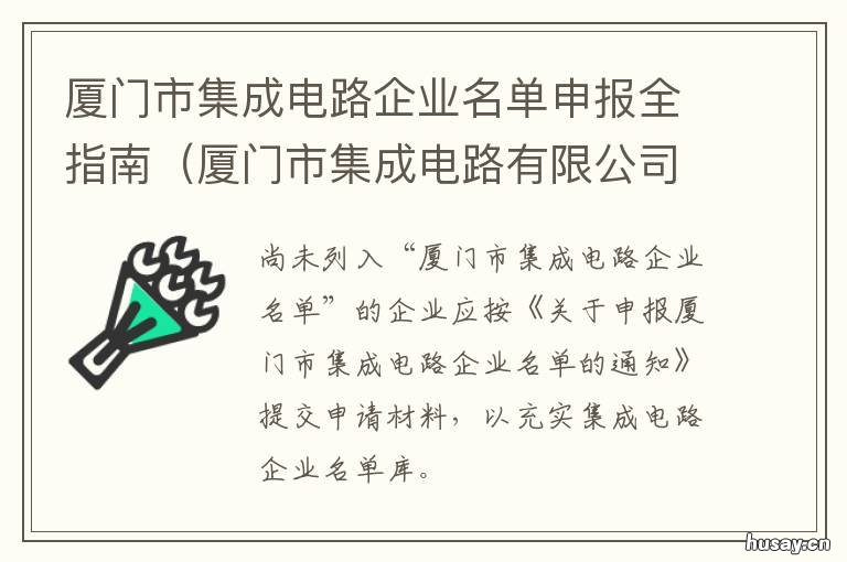 厦门市集成电路企业名单申报全指南 厦门集成公司有哪些