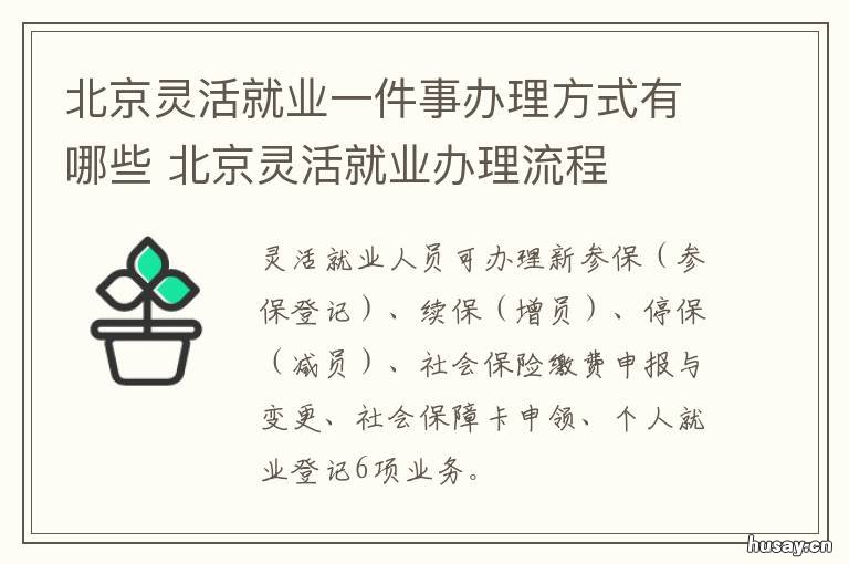 北京灵活就业一件事办理方式有哪些 北京灵活就业三年一办