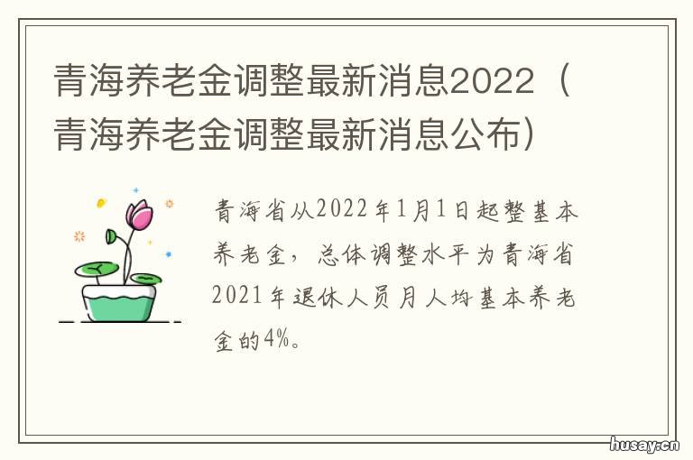 青海养老金调整最新消息2022 青海省养老金怎么涨