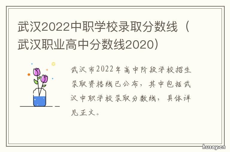 武汉2022中职学校录取分数线 2021年武汉中职招生计划