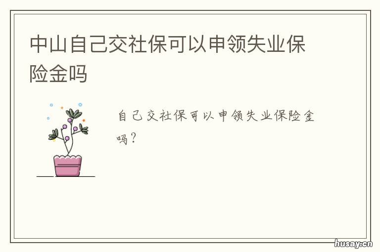 中山自己交社保可以申领失业保险金吗 中山自己交社保可以申请补贴吗
