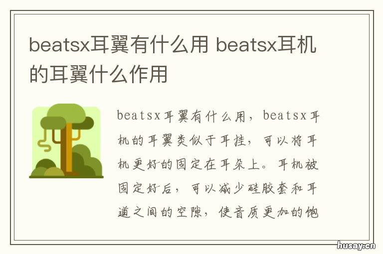 beatsx耳翼有什么用